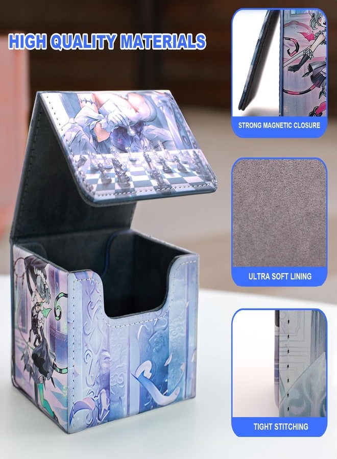 sabermaster Card Deck Box Fits for YGO MTG,100+ Card Storage Box Trading Games PU Leather Storage Premium Deck Case (Magician Girl) - Image 5